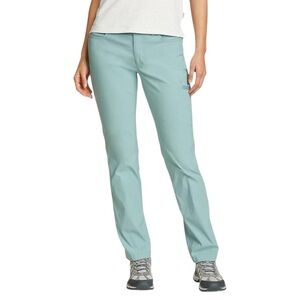 Eddie Bauer Rainier Pants Women's 8 US Light Blue DWR Nylon‎ Stretch Mid-Rise